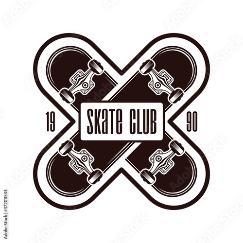Skate Club Emblem Composition