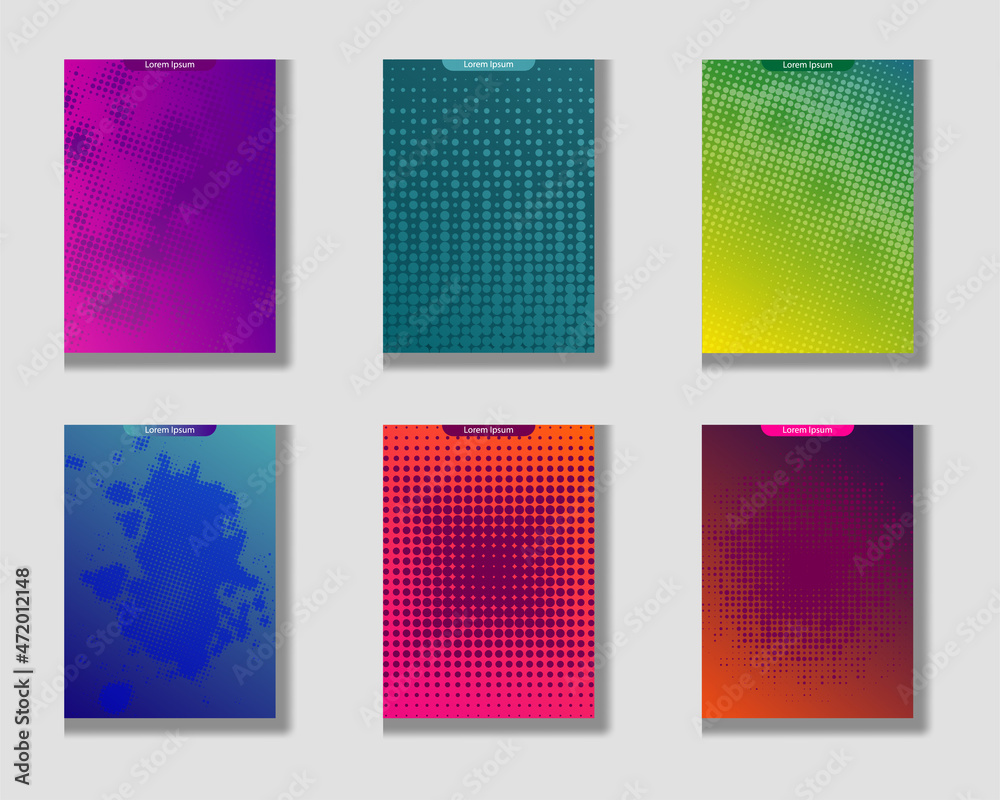 vector collection of Grunge dots perforated halftone cover page templates. liquid bubble shape on liquid gradient with shadow and light effect. Matrix elements. vector collection of Grunge dots perforated halftone cover page templates. liquid bubble shape on liquid gradient with shadow and light effect. Matrix elements.