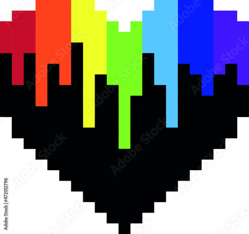 Heart Pixel Art Vector illustration. Heart clip art.
