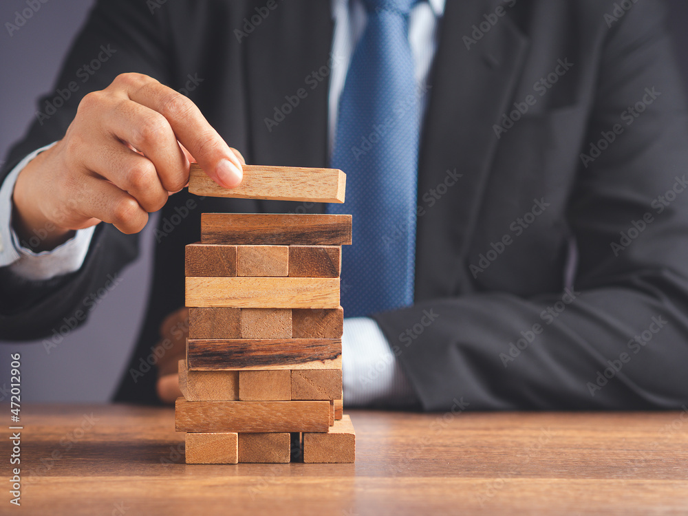 Risk of management and strategy plans for business growth and success concept