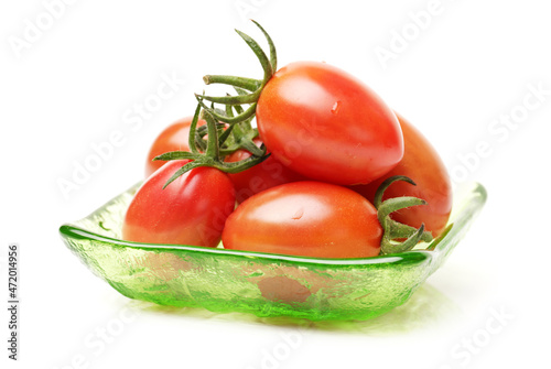 cherry tomatoes on white background 