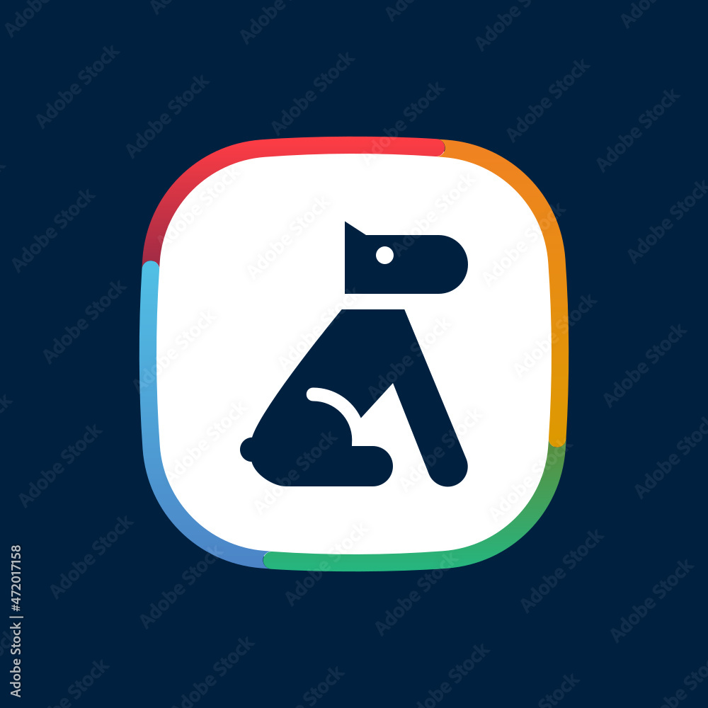 Dog App Icon Button Stock Vector Adobe Stock