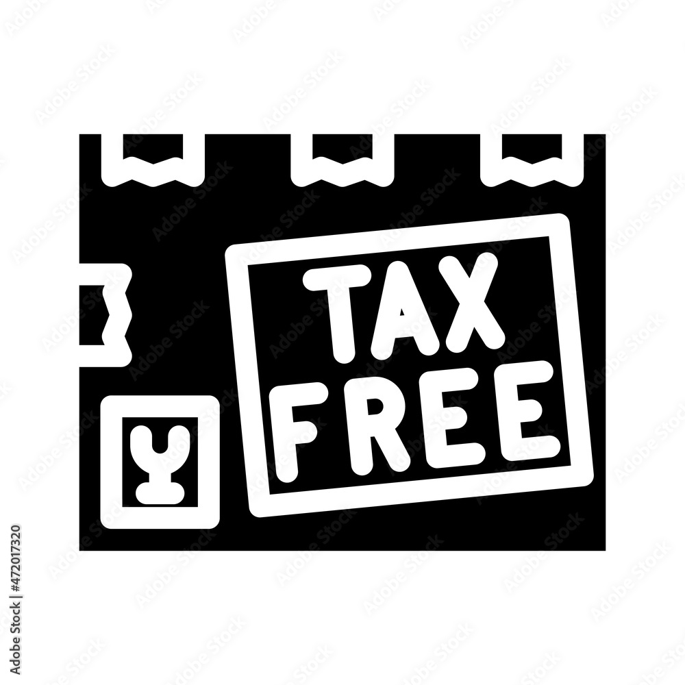 tax exemption glyph icon vector. tax exemption sign. isolated contour symbol black illustration