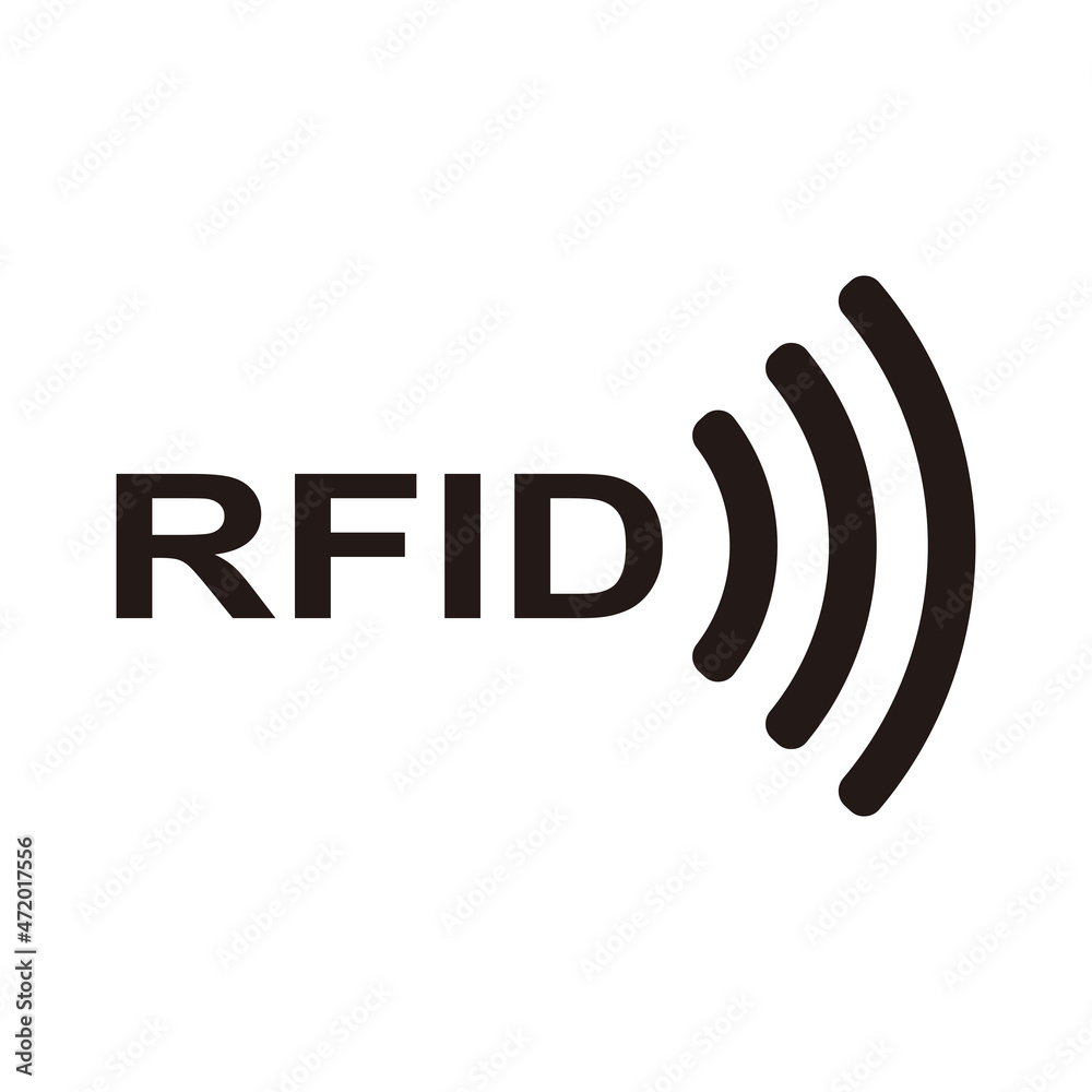 RFID or Radio Frequency Identification Vector Icon Stock Vector | Adobe ...