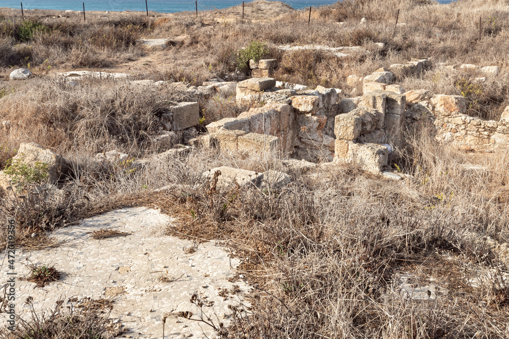 Excavations  of the ancient Phoenician city Tel Shikmona, on the shores of the Mediterranean Sea, near Haifa city, on north of Israel