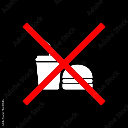 no eating and drinking sign icon, no eating and drinking sign symbol