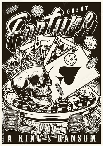 Casino monochrome vintage poster