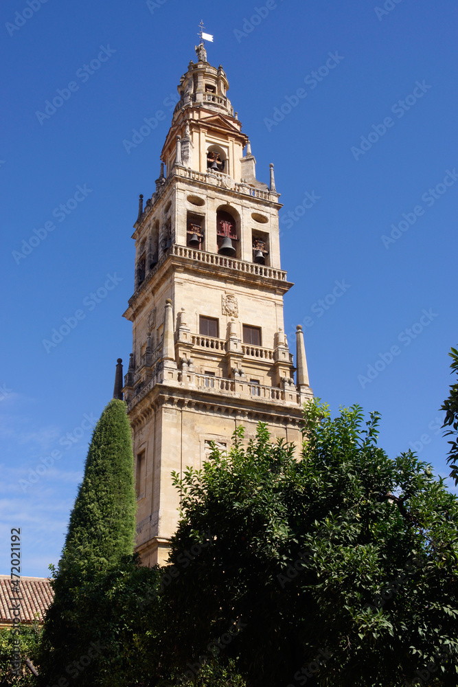 Córdoba (Spain). Bell tower of the Cathedral Mosque of Córdoba