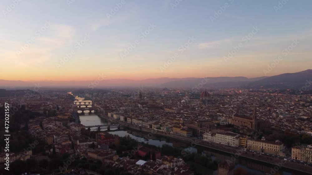 The city of Florence in Italy withe sunset The city of Florence in Italy withe sunset