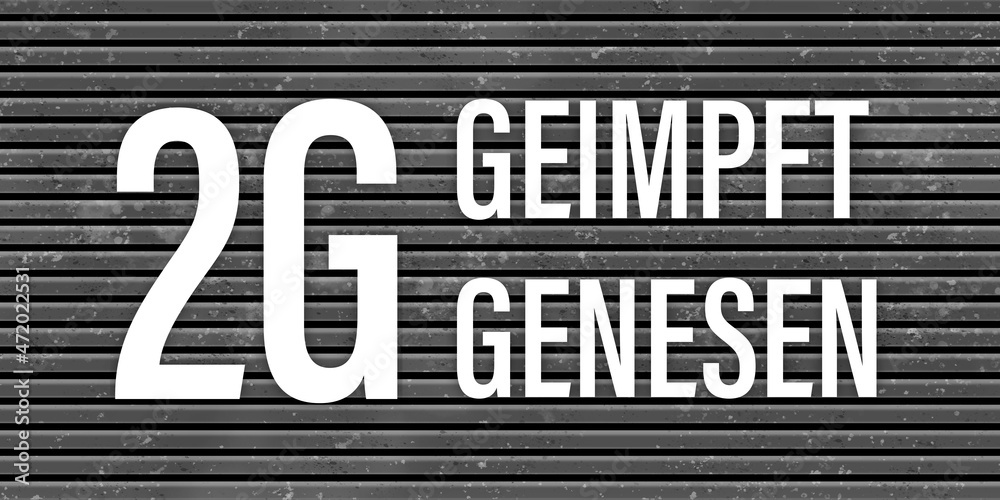 Fototapeta premium 2G-Regel. Text auf einem grauen Hintergrund