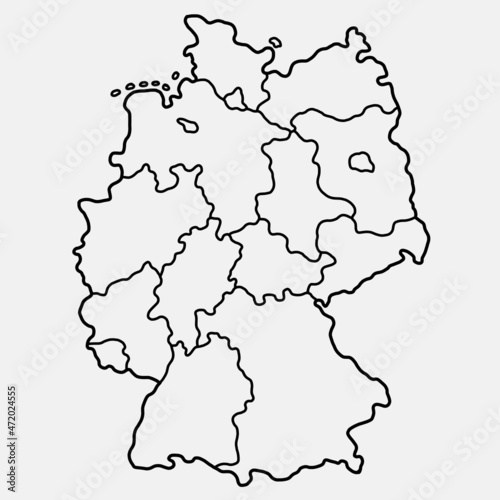 doodle freehand drawing of germany map.