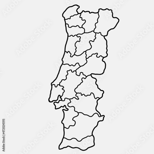 doodle freehand drawing of portugal map.
