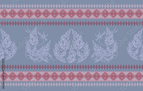 Geometric ethnic pattern seamless flower color oriental. seamless pattern. Design for fabric, curtain, background, carpet, wallpaper, clothing, wrapping, Batik, fabric,Vector illustration