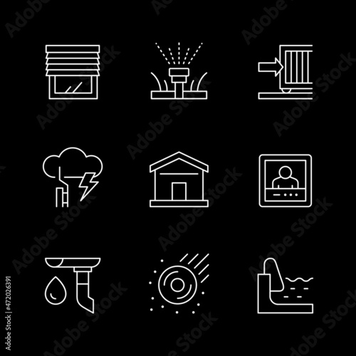 Set line icons of house systems