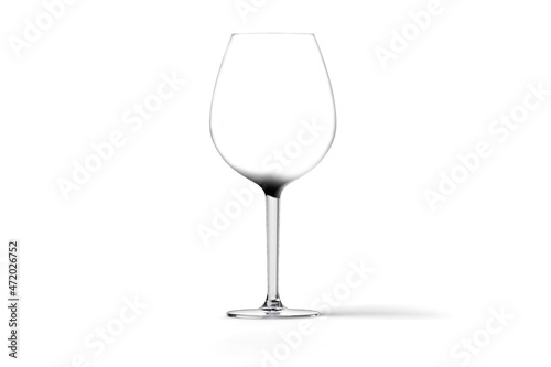 Glass of white and red wine, isolated over white background. Wine glass mockup template. 3d rendering.