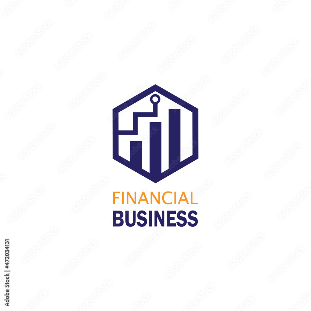 financial business logo line illustration building graphic design vector template