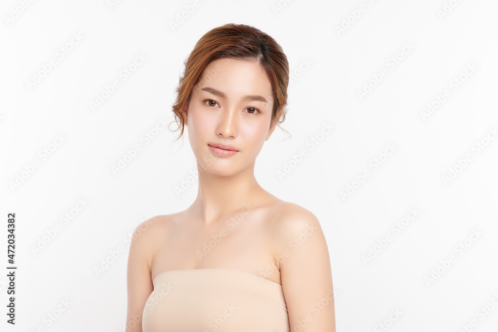 Beautiful young asian woman with clean fresh skin on white background, Face care, Facial treatment, Cosmetology, beauty and spa, Asian women portrait. Beautiful young asian woman with clean fresh skin on white background, Face care, Facial treatment, Cosmetology, beauty and spa, Asian women portrait.