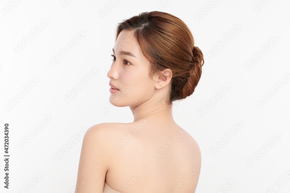 Beautiful young asian woman with clean fresh skin on white background, Face care, Facial treatment, Cosmetology, beauty and spa, Asian women portrait. Beautiful young asian woman with clean fresh skin on white background, Face care, Facial treatment, Cosmetology, beauty and spa, Asian women portrait.