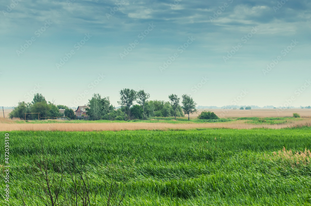View of steppe and upper river Don in Russia. Beautiful summer landscape. View of steppe and upper river Don in Russia. Beautiful summer landscape.