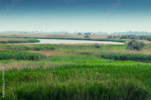 View of steppe and upper river Don in Russia. Beautiful summer landscape.