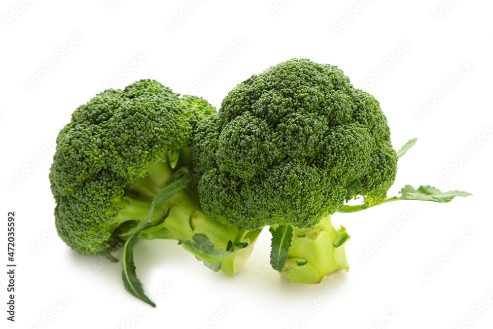 Fresh green broccoli isolated on white background Fresh green broccoli isolated on white background