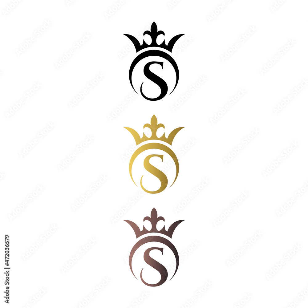 letter S with crown luxury logo letter mark free stock vector Stock ...