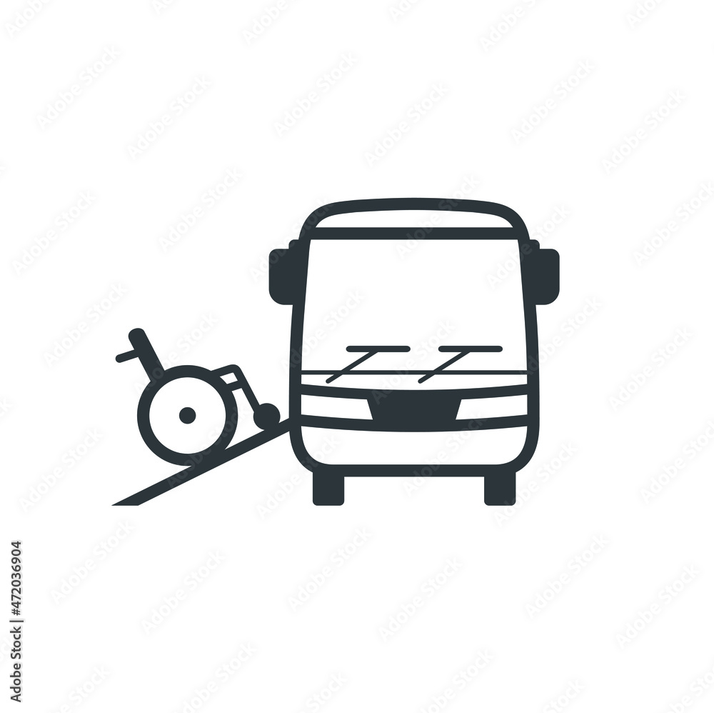 disability bus icon, vector art. disability bus icon, vector art.