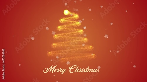 Merry christmas greeting illustration. Christmas video animation. 