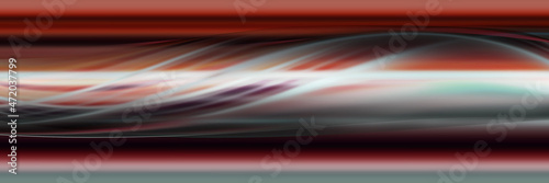Wavy glowing lines. Panoramic background for design, web pages.