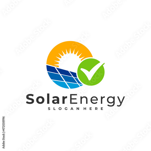 Check Solar logo vector template, Creative Solar panel energy logo design concepts