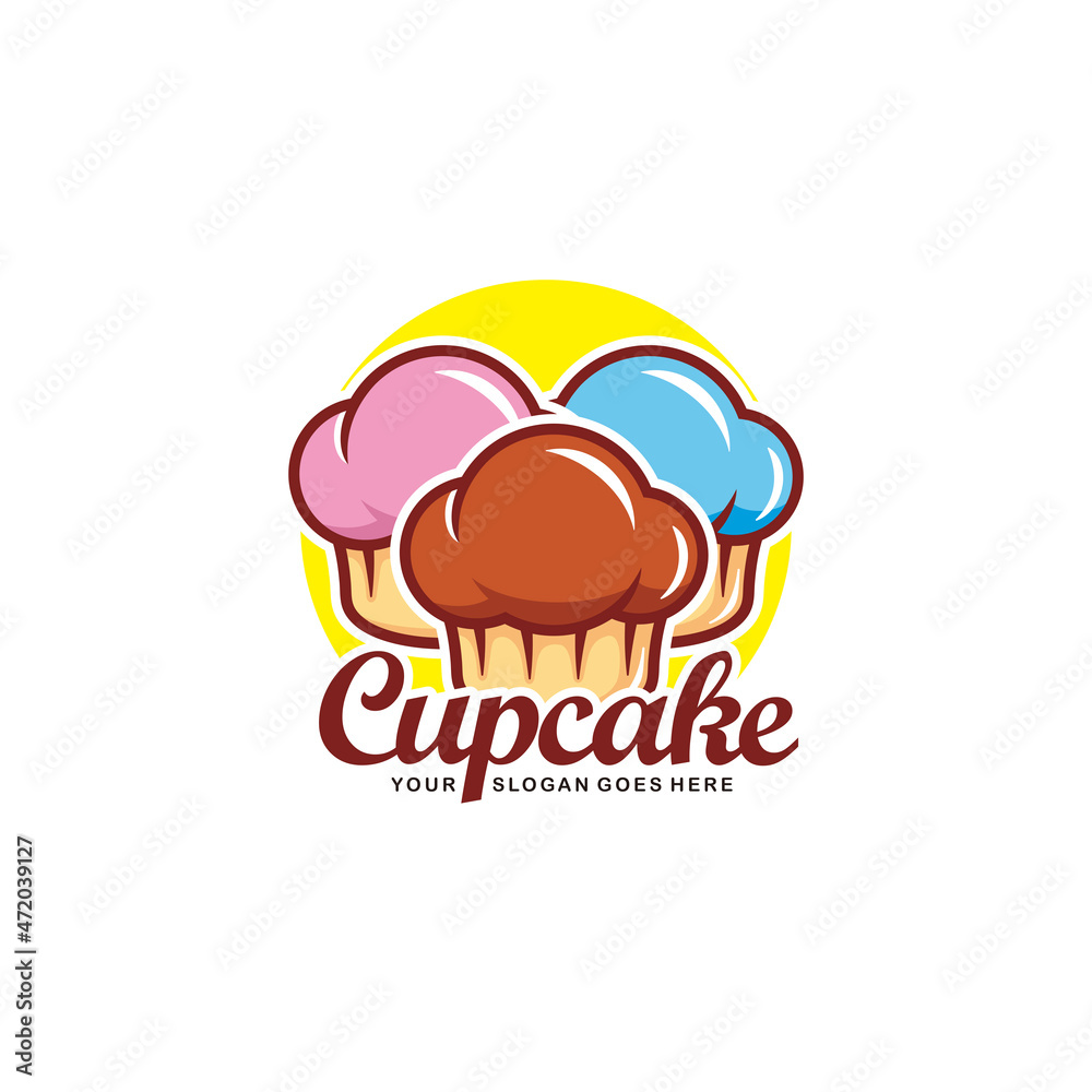 Cupcake logo design vector illustration Cupcake logo design vector illustration
