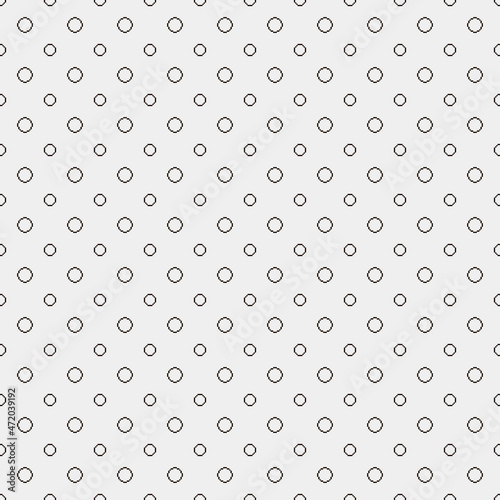 simple vector pixel art black and white seamless pattern of minimalistic polka dot or circles on white background