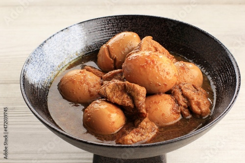 Semur Telor Tahu, is Indonesian Traditional Dish Made from Boiled Egg adn Fried Tofu, add Soy Sauce. This Dish is Kind of Comfort Food in Indonesia