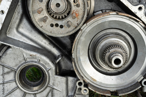 gears on an automatic CVT transmission of a car