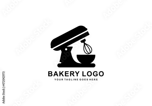 Bakery simple flat logo vector illustration