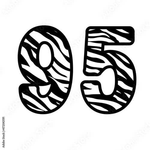 Number 95 with Zebra, ninety five