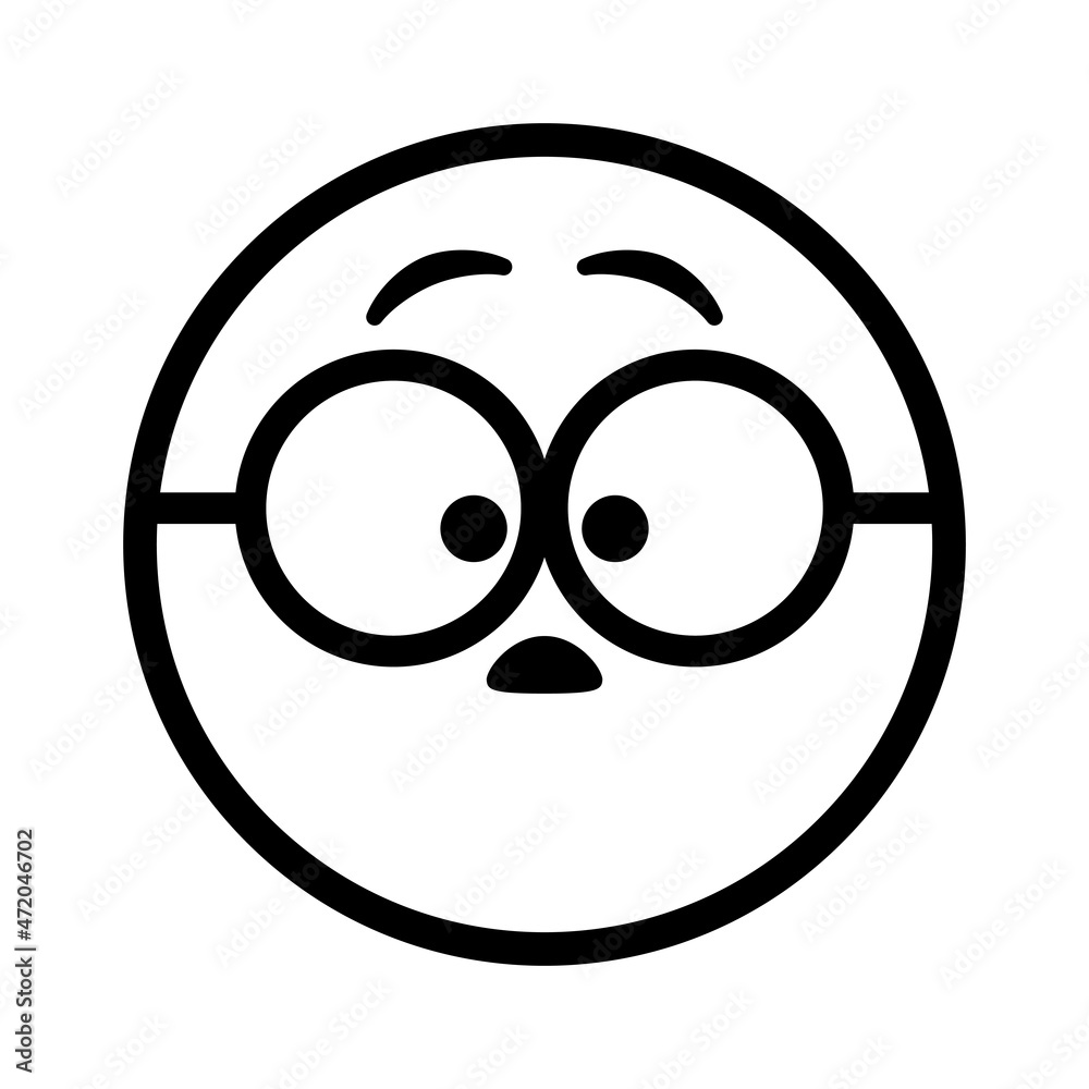 Sad surprised face. Emoji icon vector. Emoticon sign. Negative emotions. Vector illustration. Sad surprised face. Emoji icon vector. Emoticon sign. Negative emotions. Vector illustration.
