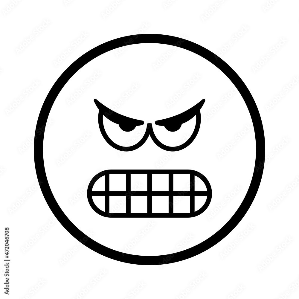 Obraz premium Sad surprised face. Emoji icon vector. Emoticon sign. Negative emotions. Vector illustration.