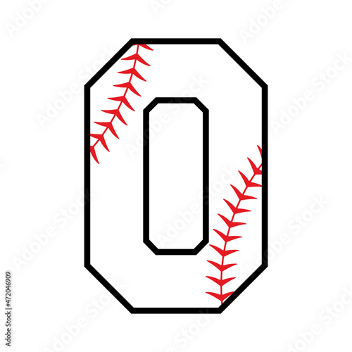 Baseball number 0 icon. Clipart image isolated on white background