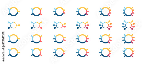Pie chart collection. Circle charts for infographics, presentations, business visualization. Vector infographic templates.
