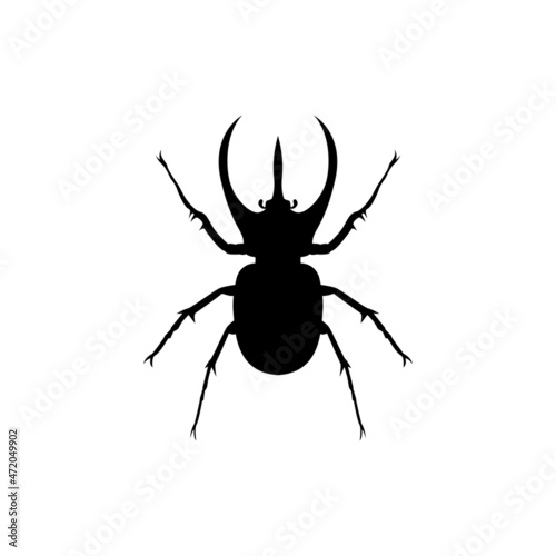 horn beetle logo icon design template vector