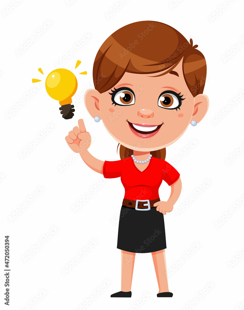 Cheerful businesswoman cartoon character Cheerful businesswoman cartoon character