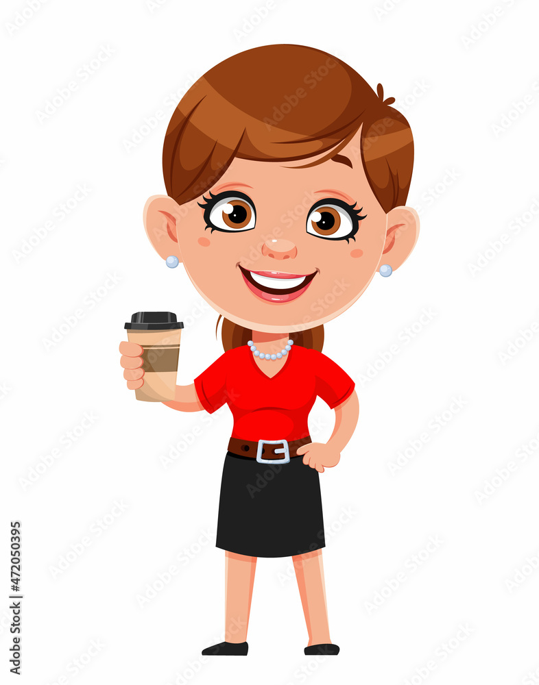 Cheerful businesswoman cartoon character Cheerful businesswoman cartoon character