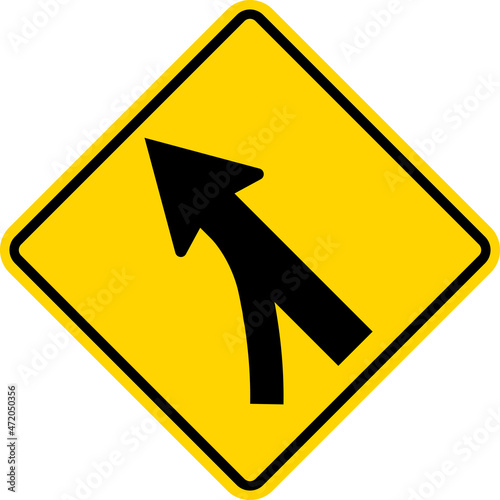 Entering roadway merge sign. Traffic signs and symbols.