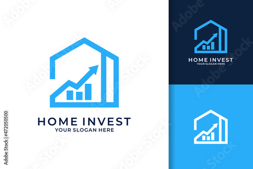 stock investment graphic arrow house business logo