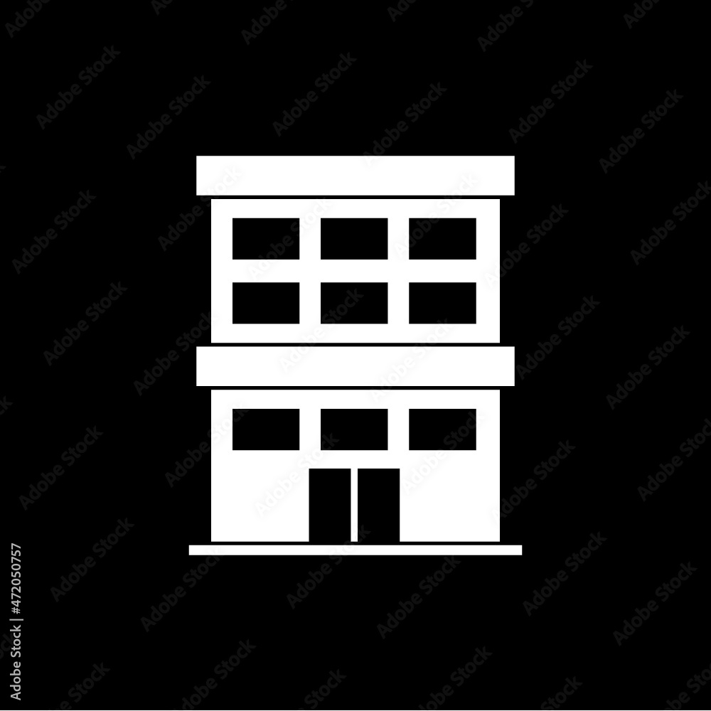 Building icon isolated on dark background Building icon isolated on dark background