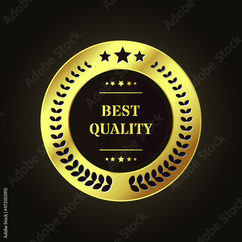 Best Quality Gold and Brown Luxury Label Emblem Isolated Vector