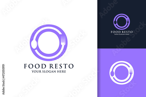 spoon fork letter O food restaurant inspiration logo