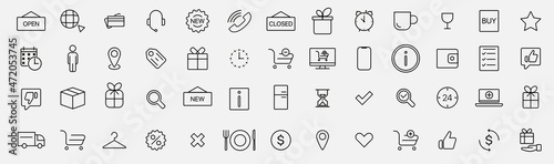Collection of web icons for online store, from various cart icons in various shapes.