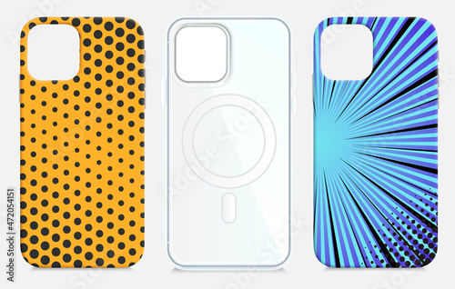 smartphone cases set. accessories for mobile phone isolated on white background. stock vector illustration